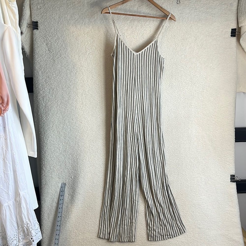 O’Neill Jumpsuit Womens Small Linen Blend Striped Sleeveless